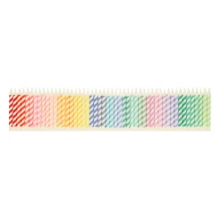 Rainbow Striped Mini Candles, Pack of 50