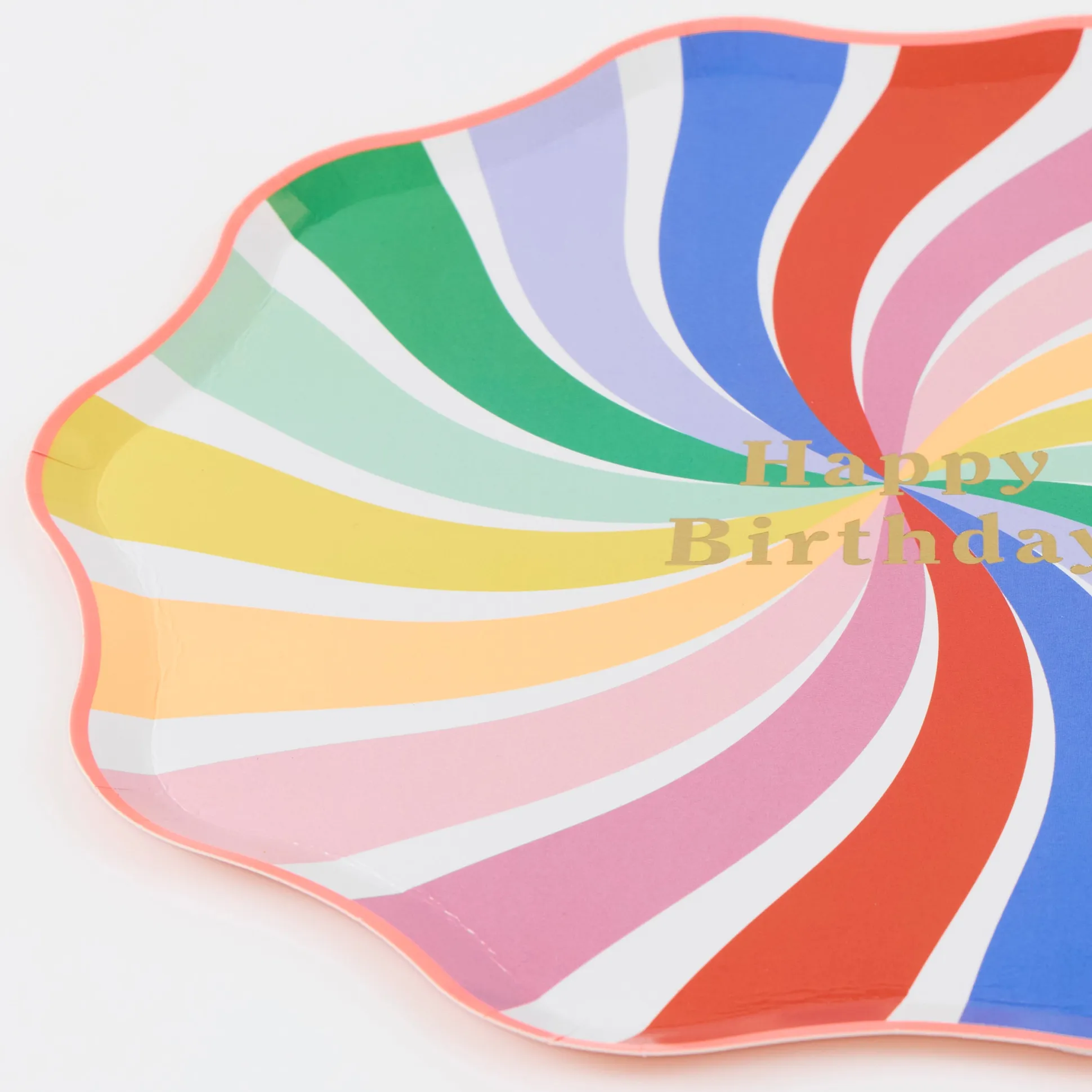 Rainbow Swirl Happy Birthday Dinner Plates (x 8)