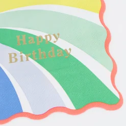 Rainbow Swirl Happy Birthday Large Napkins (x 16)