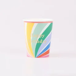 Rainbow Swirl Happy Birthday Cups (x 8)
