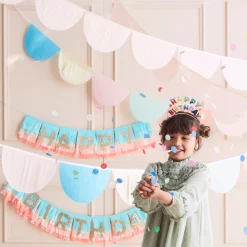 Rainbow Tissue Paper Scallop Garlands