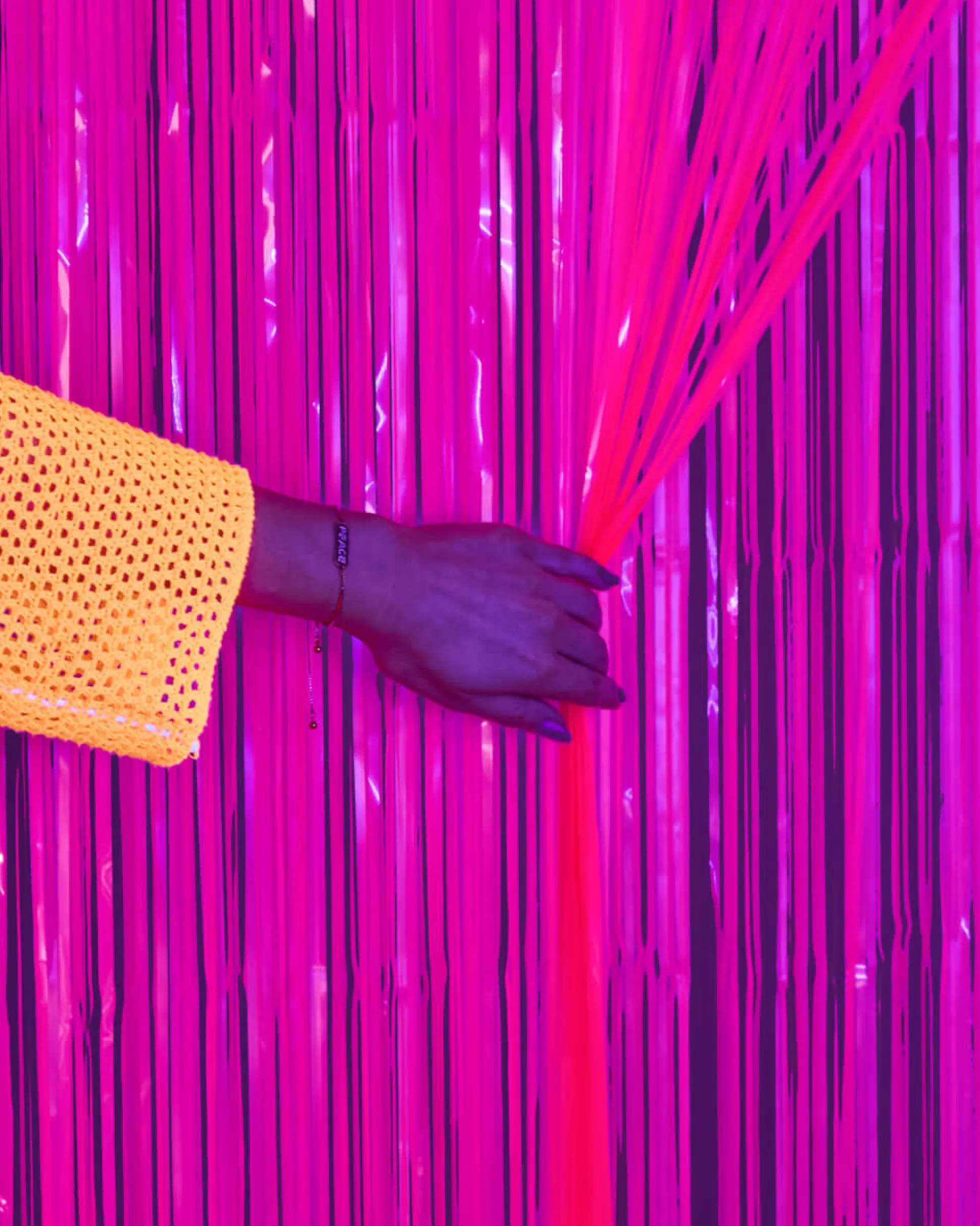 Rave Girl Glo Curtain - neon curtain