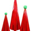 Red and Green Tree, Set of 3
