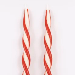 Red Stripe Twist Candles
