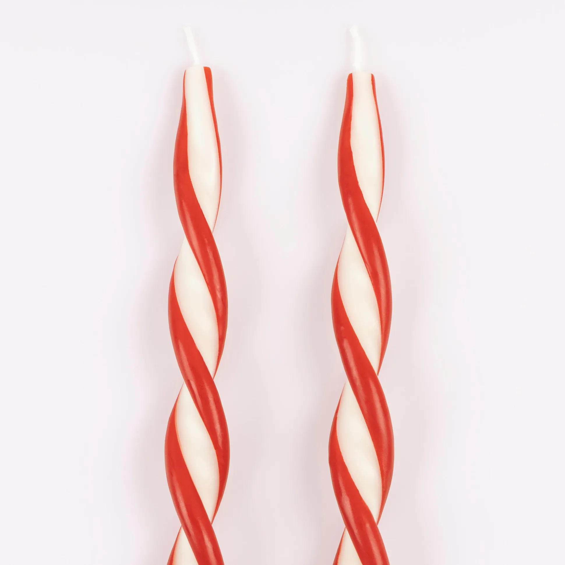 Red Stripe Twist Candles
