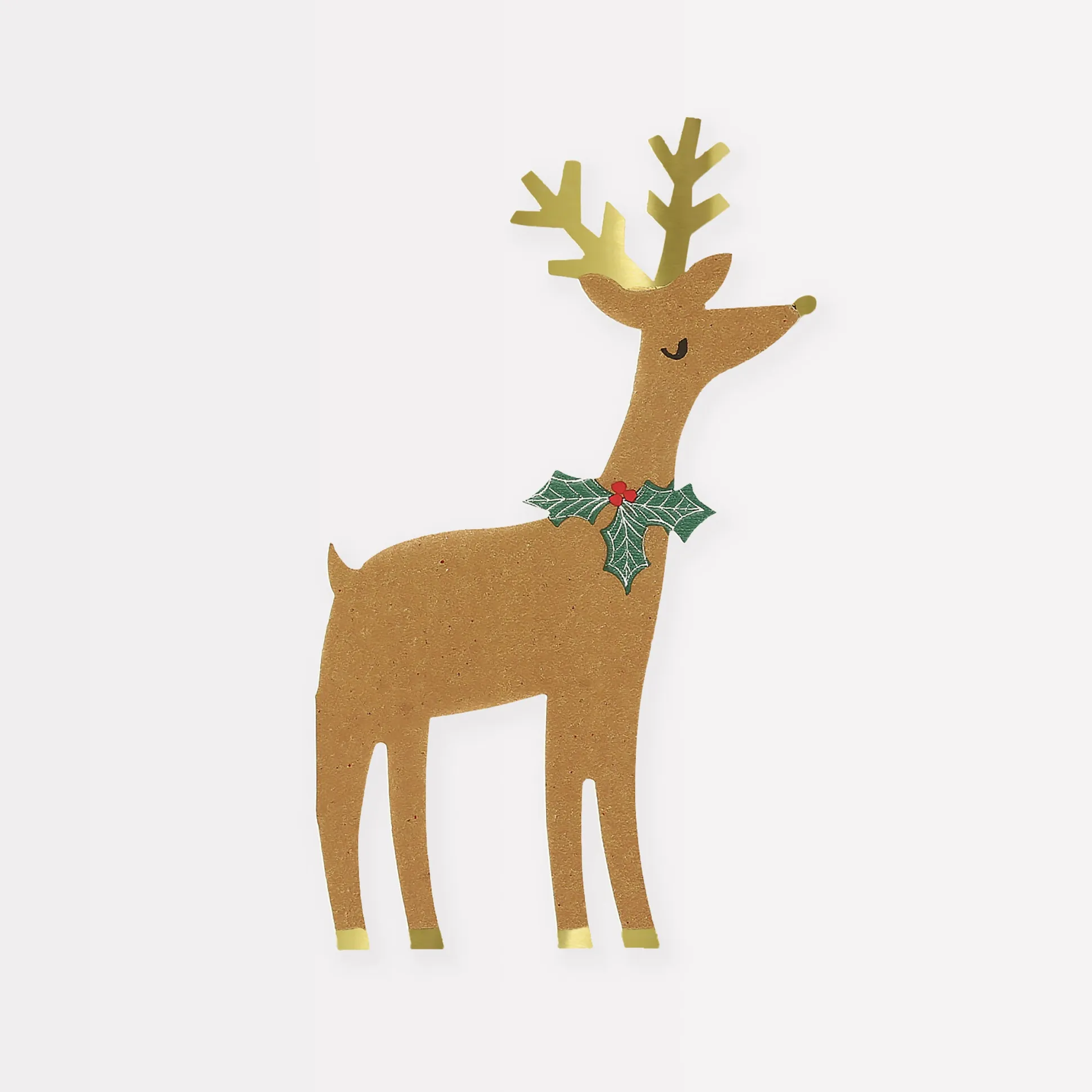 Reindeer With Holly Napkins, Pack of 16