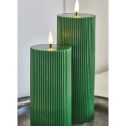 Ribbed Pillar Candles, Set of 3