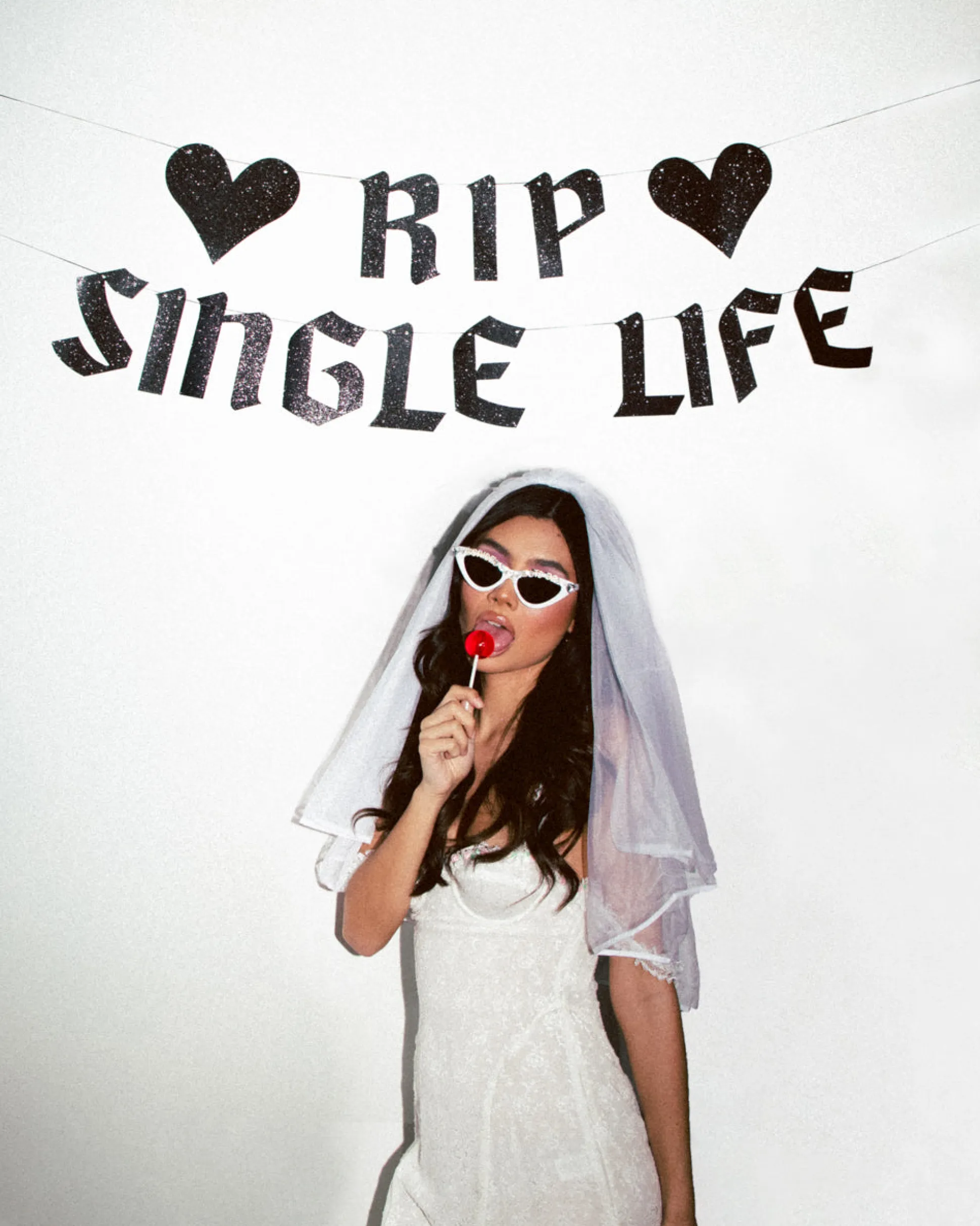 Rip Single Life Banner - Black Glitter Banner
