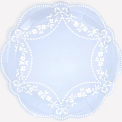 Rococo Blue Dinner Plates, Set of 8