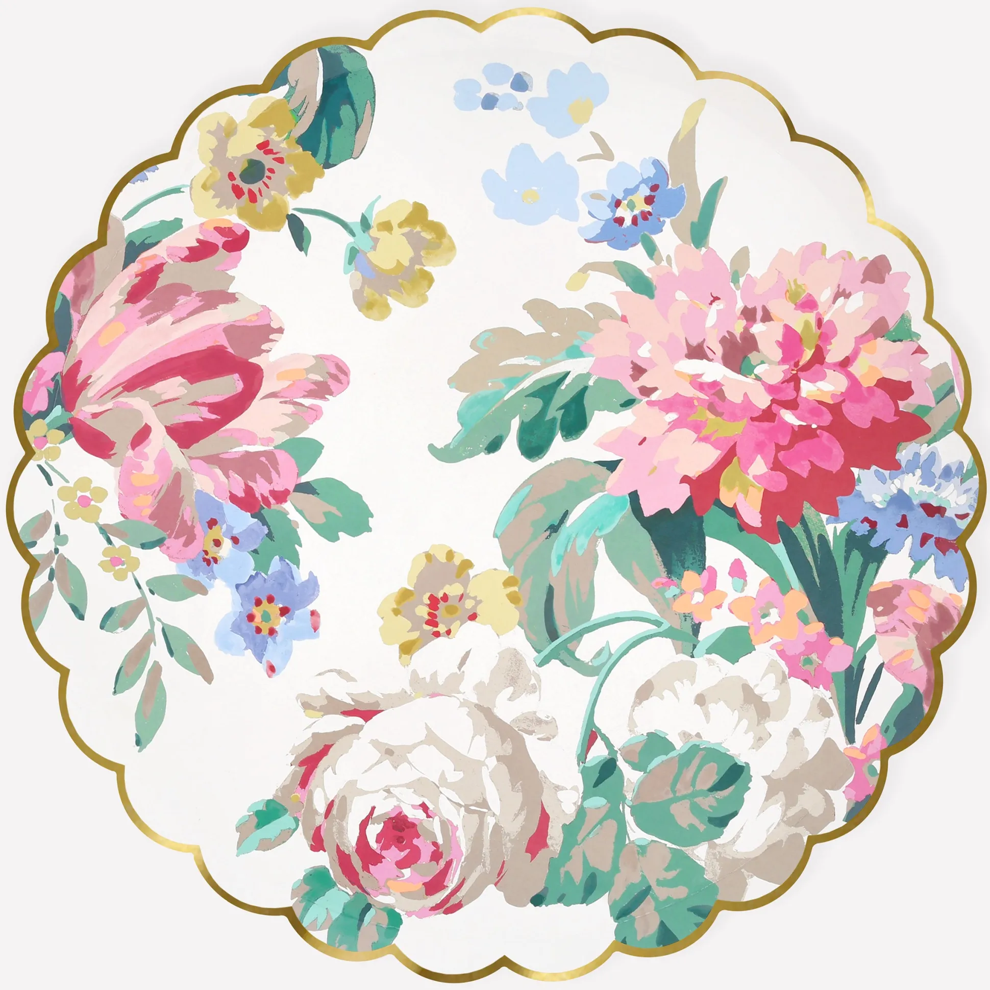 Rococo Floral Dinner Plates, Set of 8