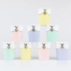 Rococo Pastel Cups, Set of 8