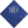 Romantic Monogram Napkin, Silver Foil