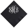 Romantic Monogram Napkin, White Foil
