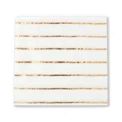 Rose Gold Frenchie Striped Large Napkins, Pack of 16