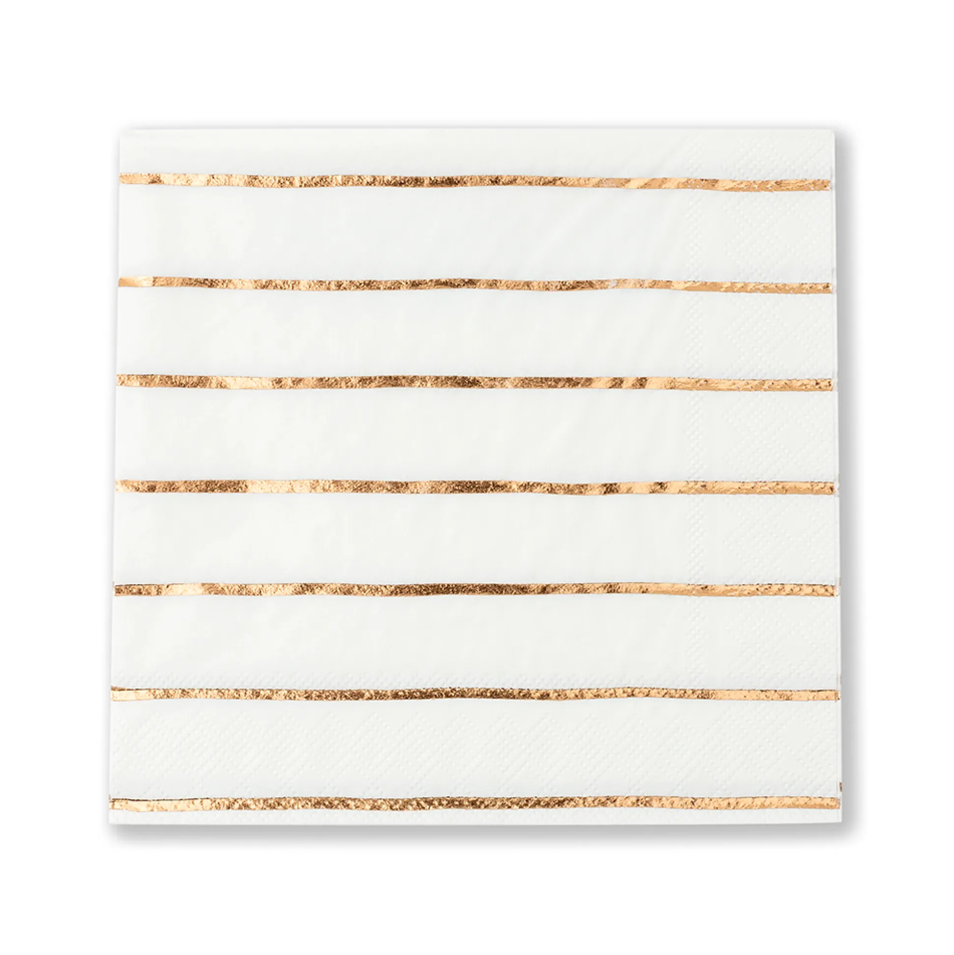 Rose Gold Frenchie Striped Large Napkins, Pack of 16