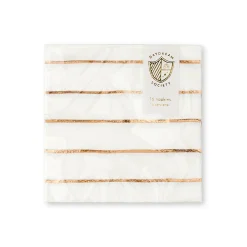 Rose Gold Frenchie Striped Petite Napkins, Pack of 16