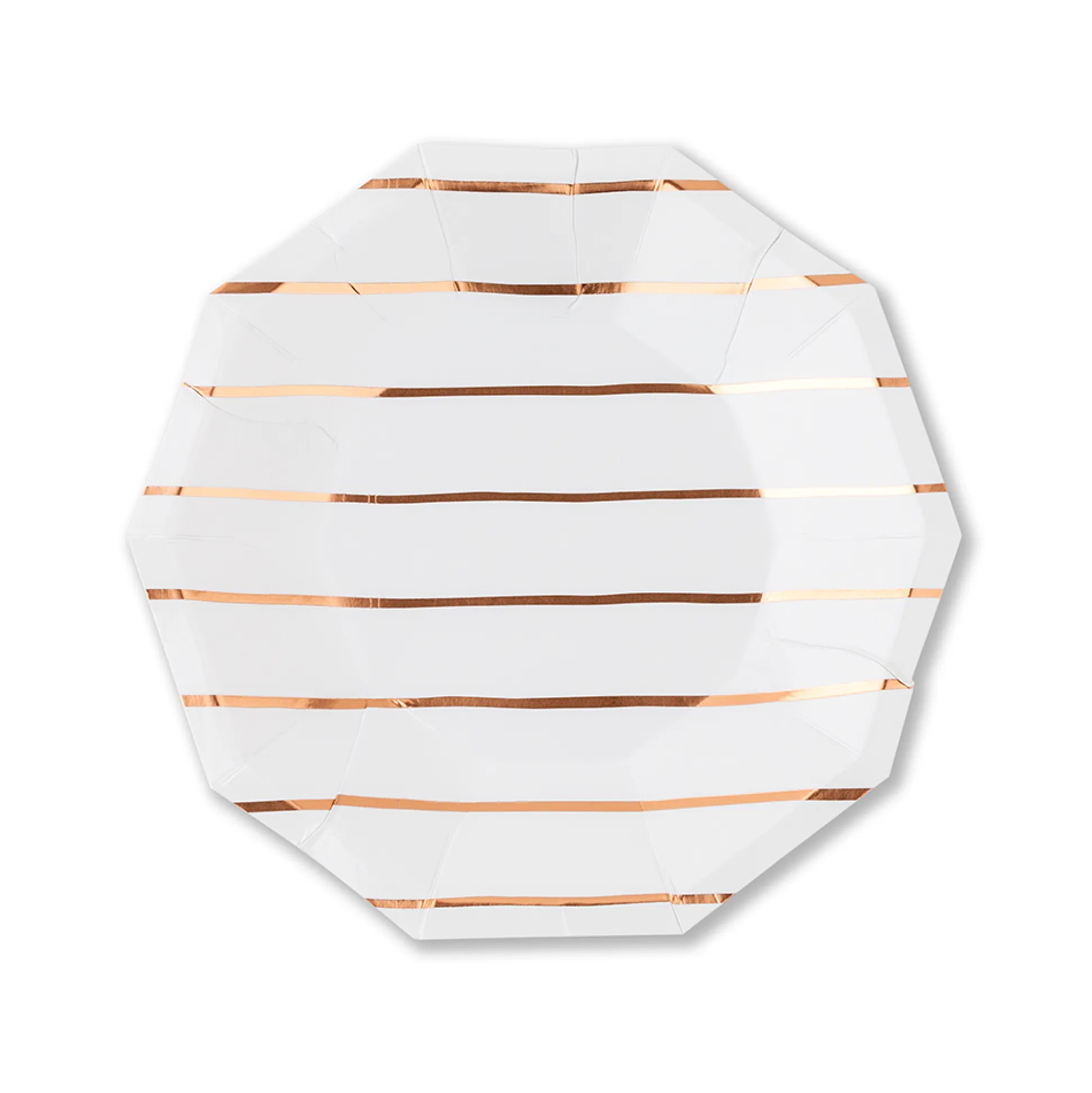 Rose Gold Frenchie Striped Small Plates, Pack of 8
