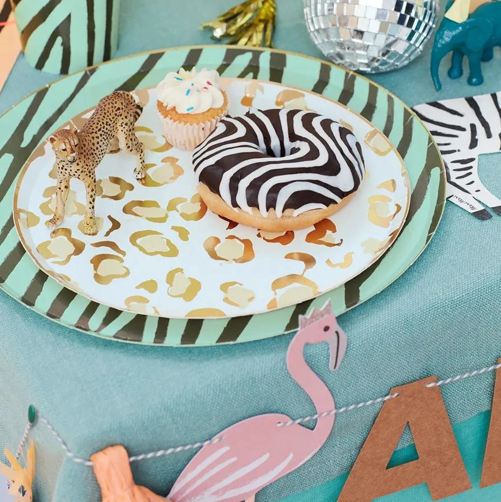 Safari Animal Print Side Plates, Pack of 8