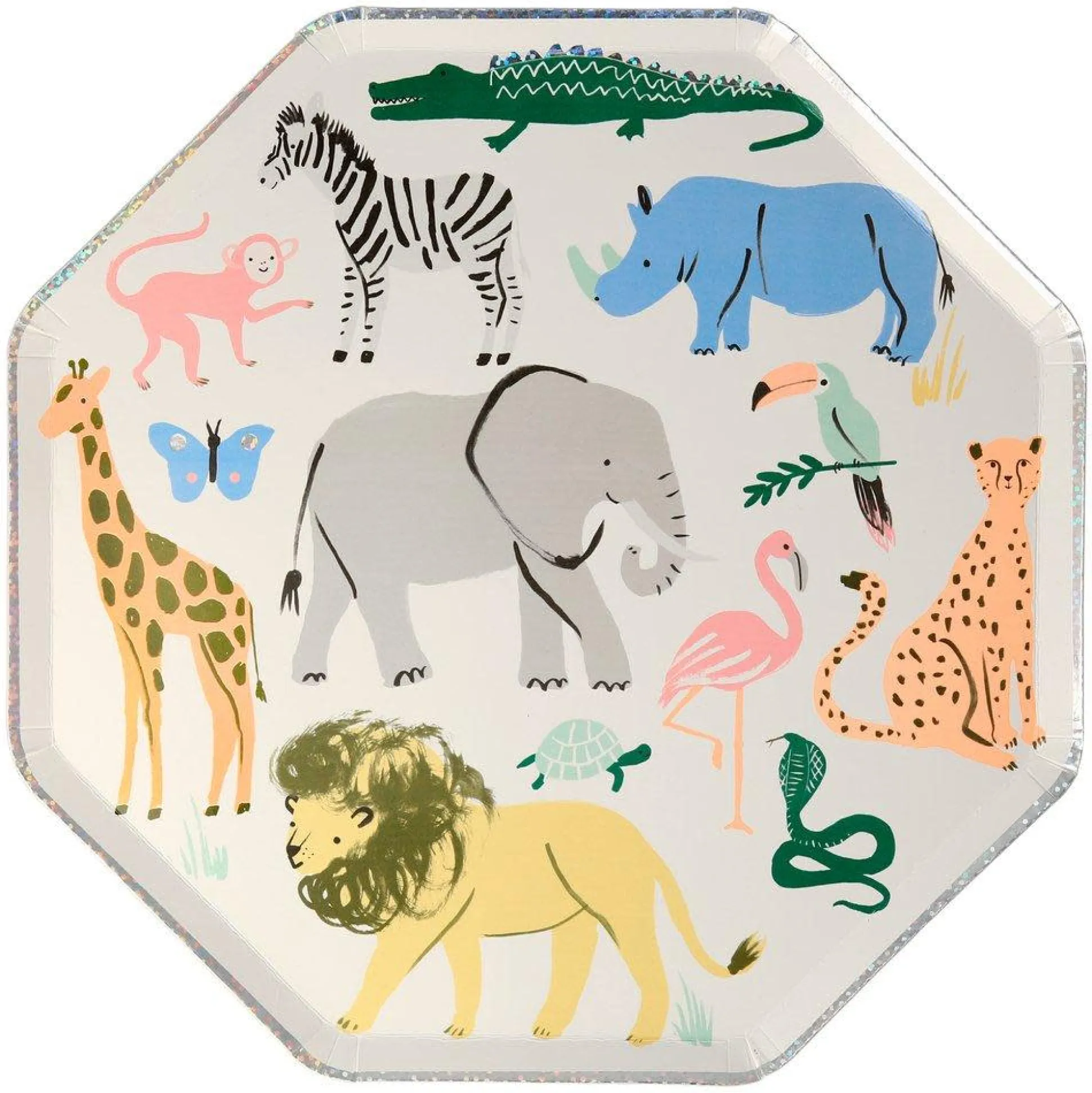 Safari Animals Dinner Plates, Pack of 8
