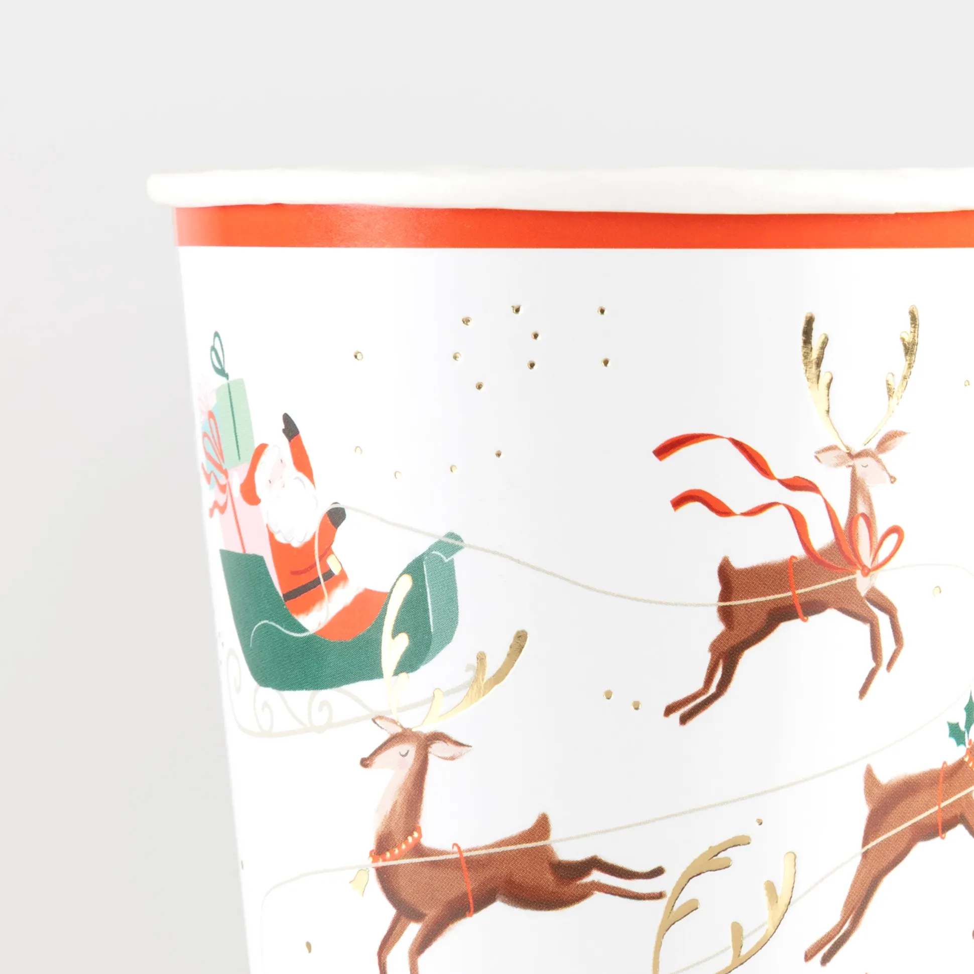Santa, Sleigh & Reindeer Cups, Pack of 8