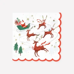 Santa, Sleigh & Reindeer Large Napkins, Pack of 16