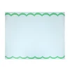 Scalloped Edge Blue Green Table Runner