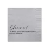 Script Cheers Custom Cocktail Napkin, Black Foil