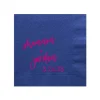 Script Names And Date Napkin, Fuchsia Foil