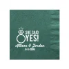 She Said Yes! Custom Napkin, White Foil