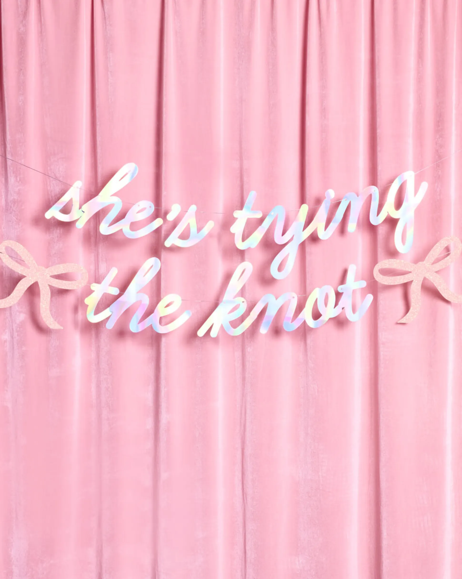 She's Tying the Knot Banner - iridescent foil banner