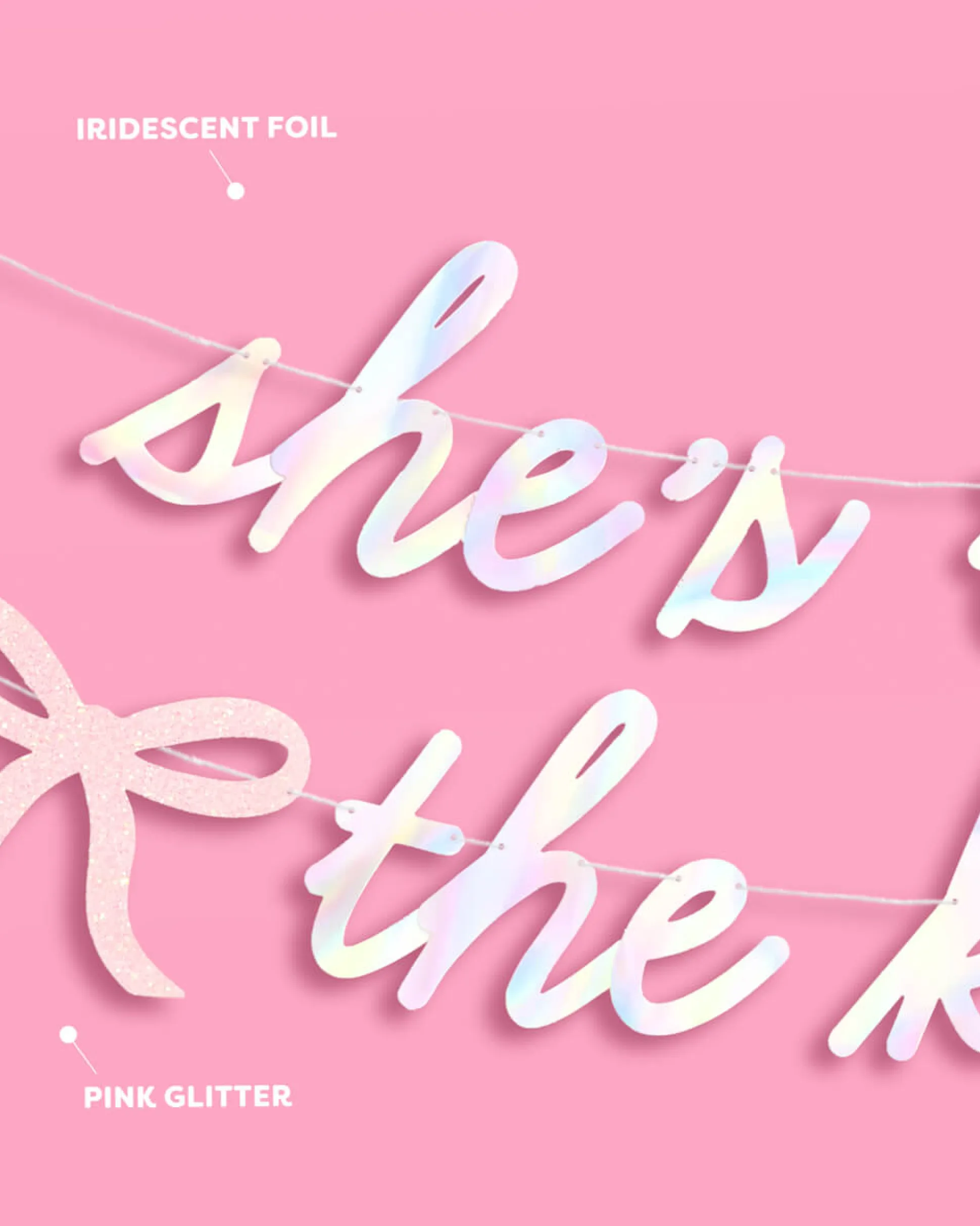 She's Tying the Knot Banner - iridescent foil banner