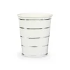 Silver Frenchie Striped 9 oz Cups, Pack of 8