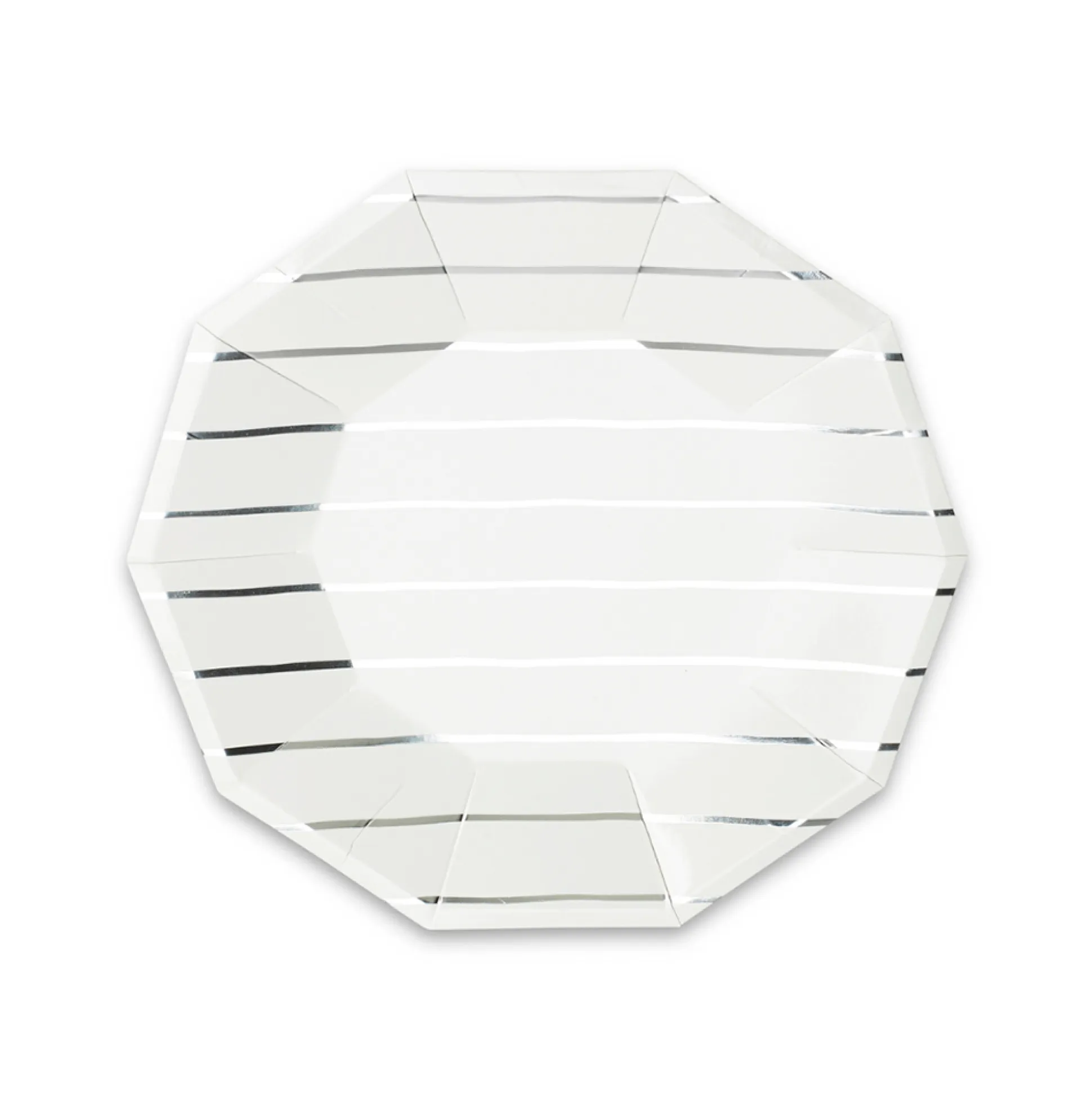 Silver Frenchie Striped Small Plates, Pack of 8