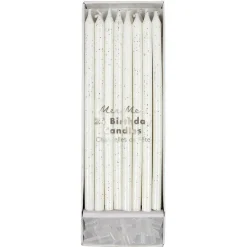 Silver Glitter Candles, Pack of 24