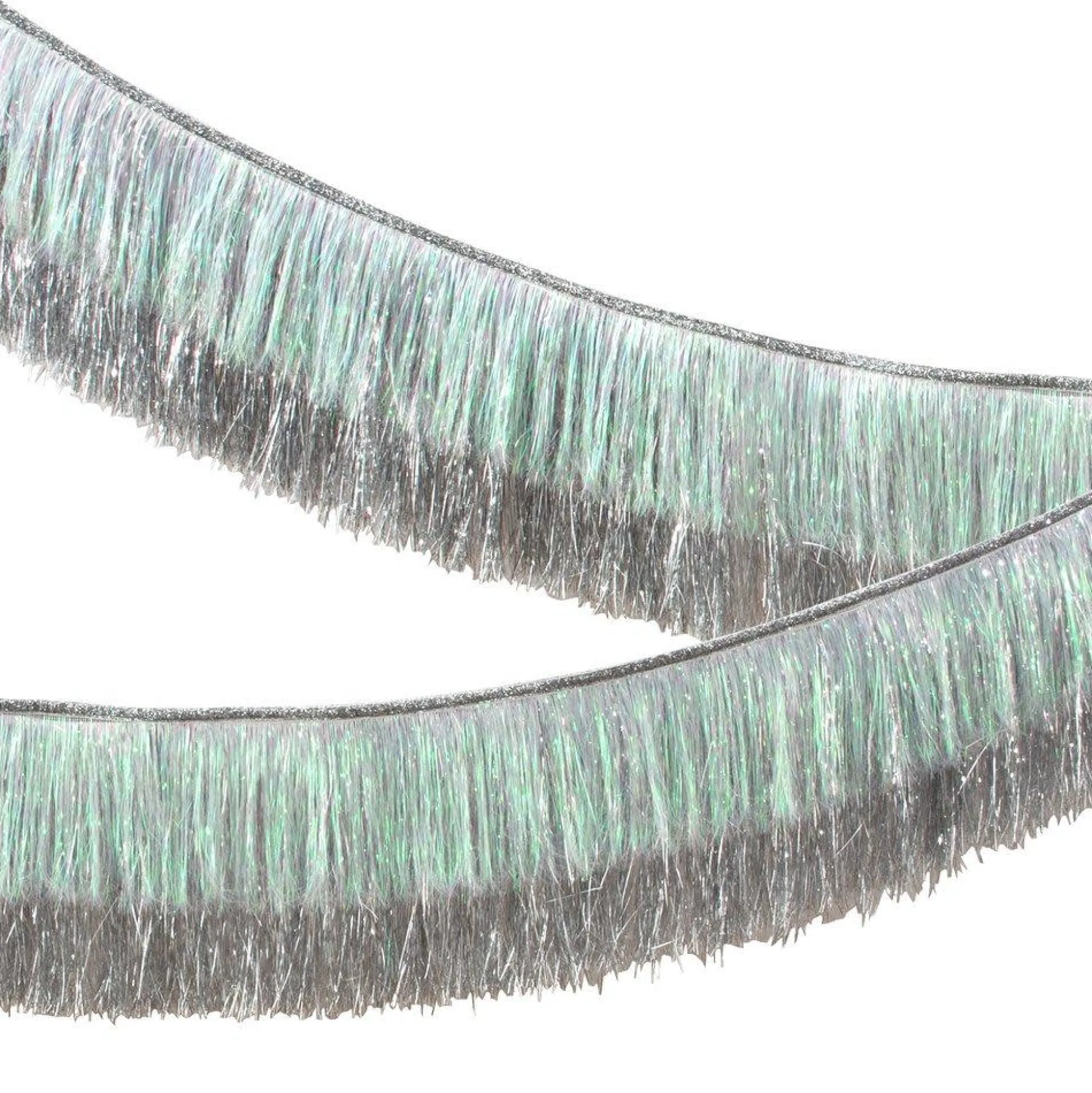 Silver Iridescent Tinsel Fringe Garland