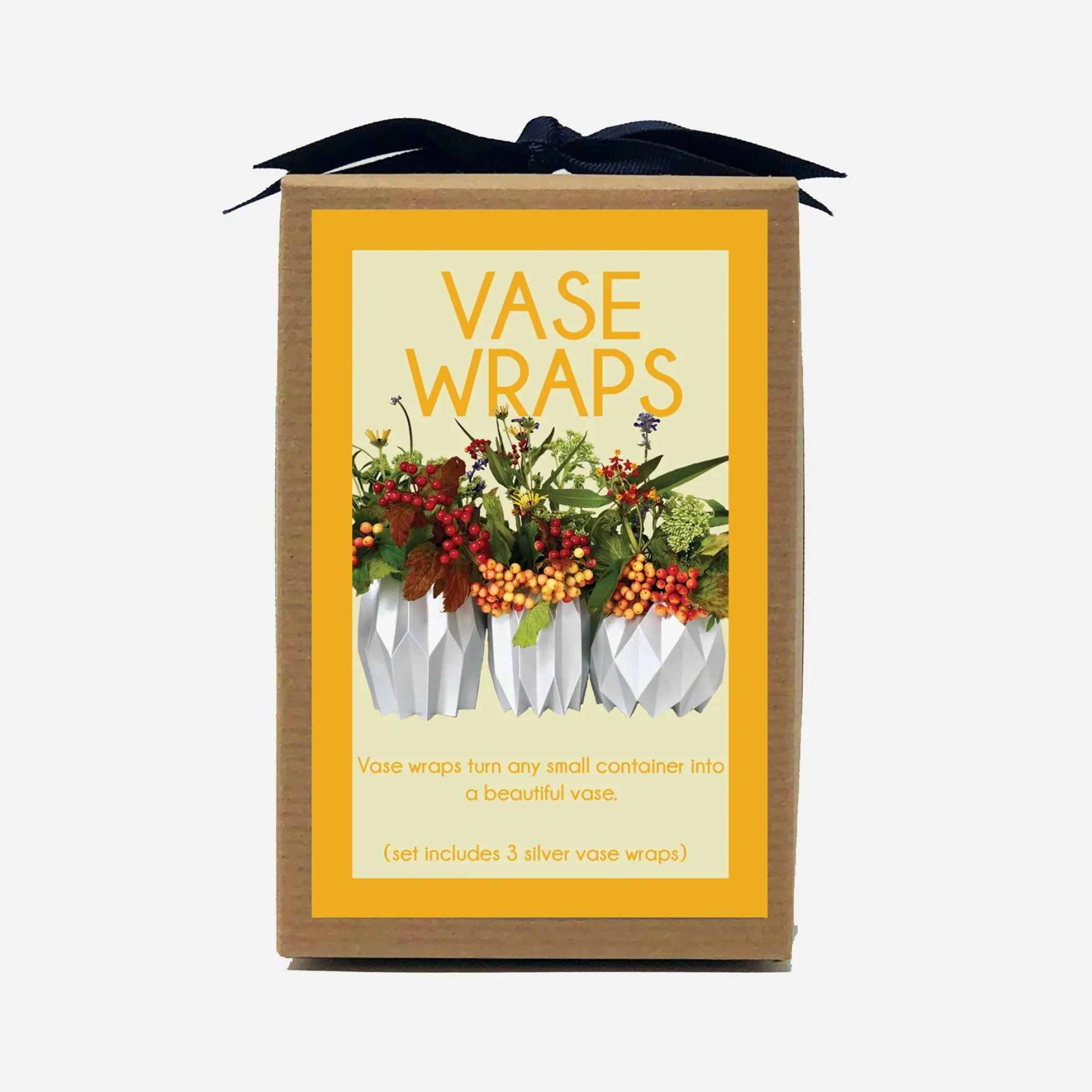 Silver Vase Wraps, Set of 3