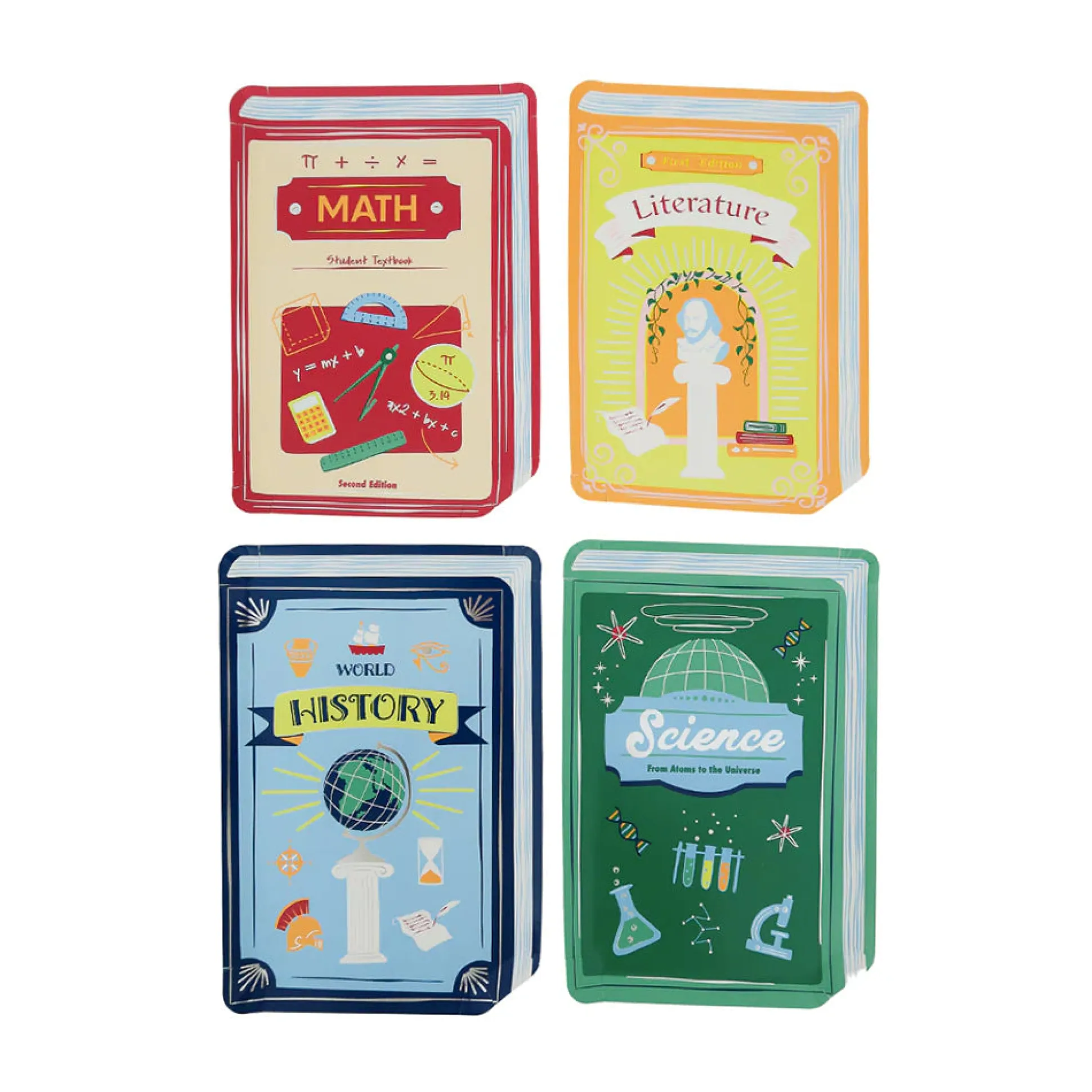 Smarty Pants Textbook Large Plates, Pack of 8