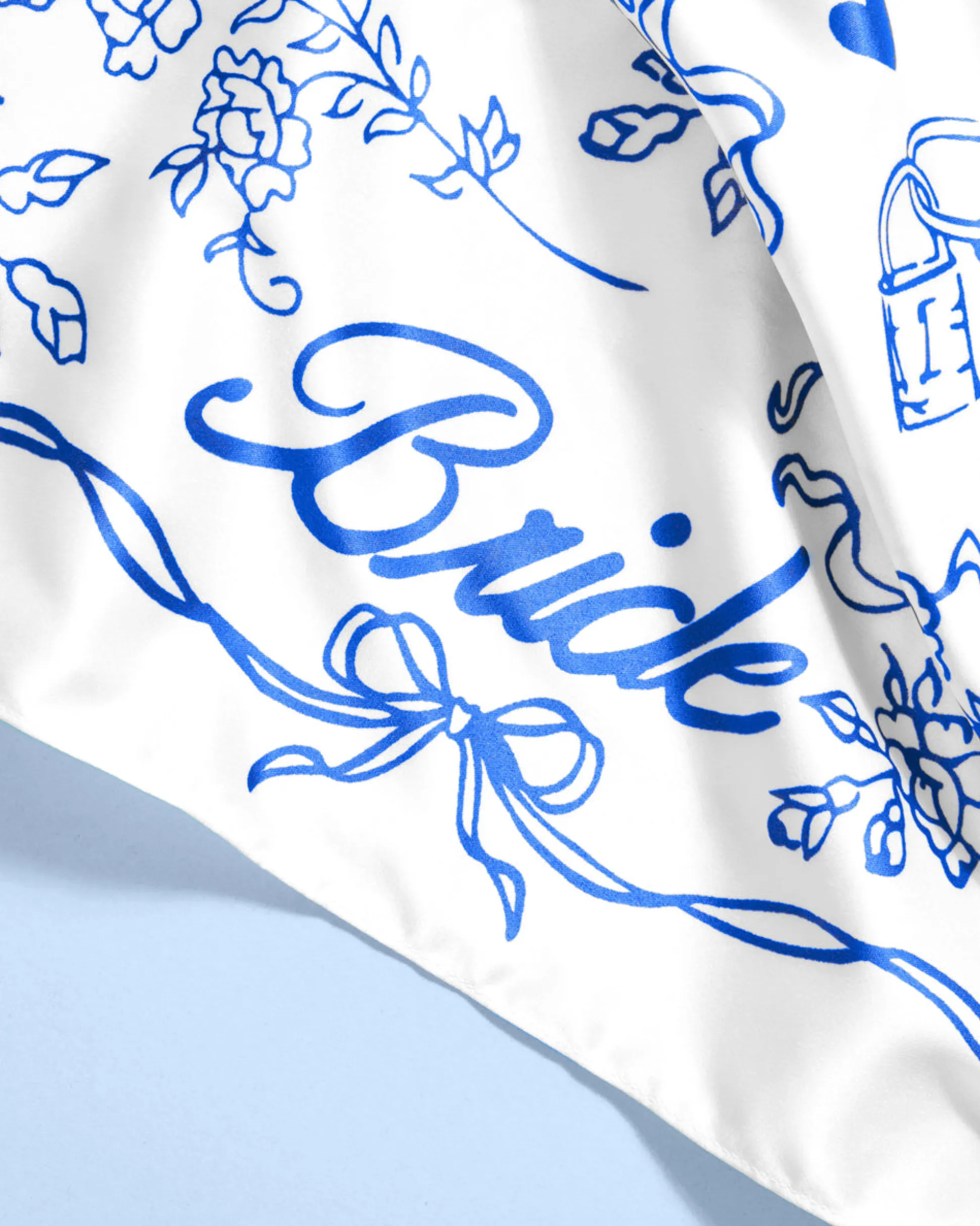 Something Blue Headscarf - White Silk Bride Head Scarf