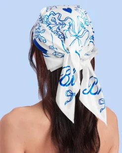 Something Blue Headscarf - White Silk Bride Head Scarf