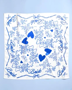 Something Blue Headscarf - White Silk Bride Head Scarf