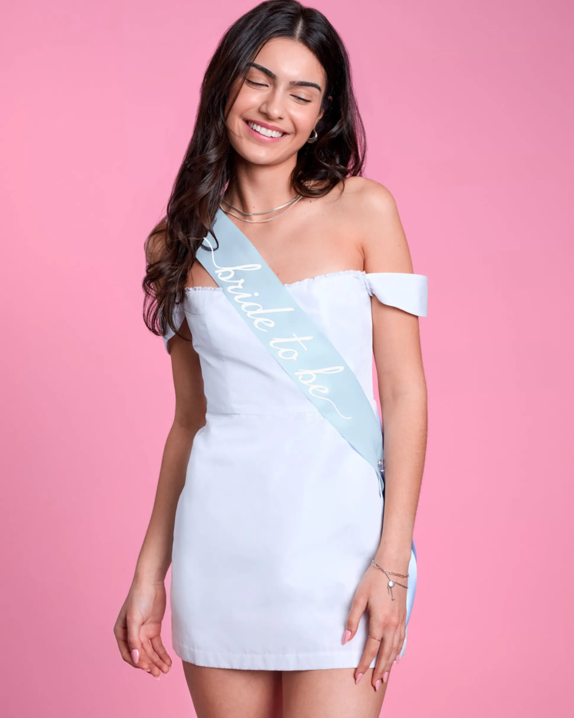 Something Blue Sash - Blue Satin Sash
