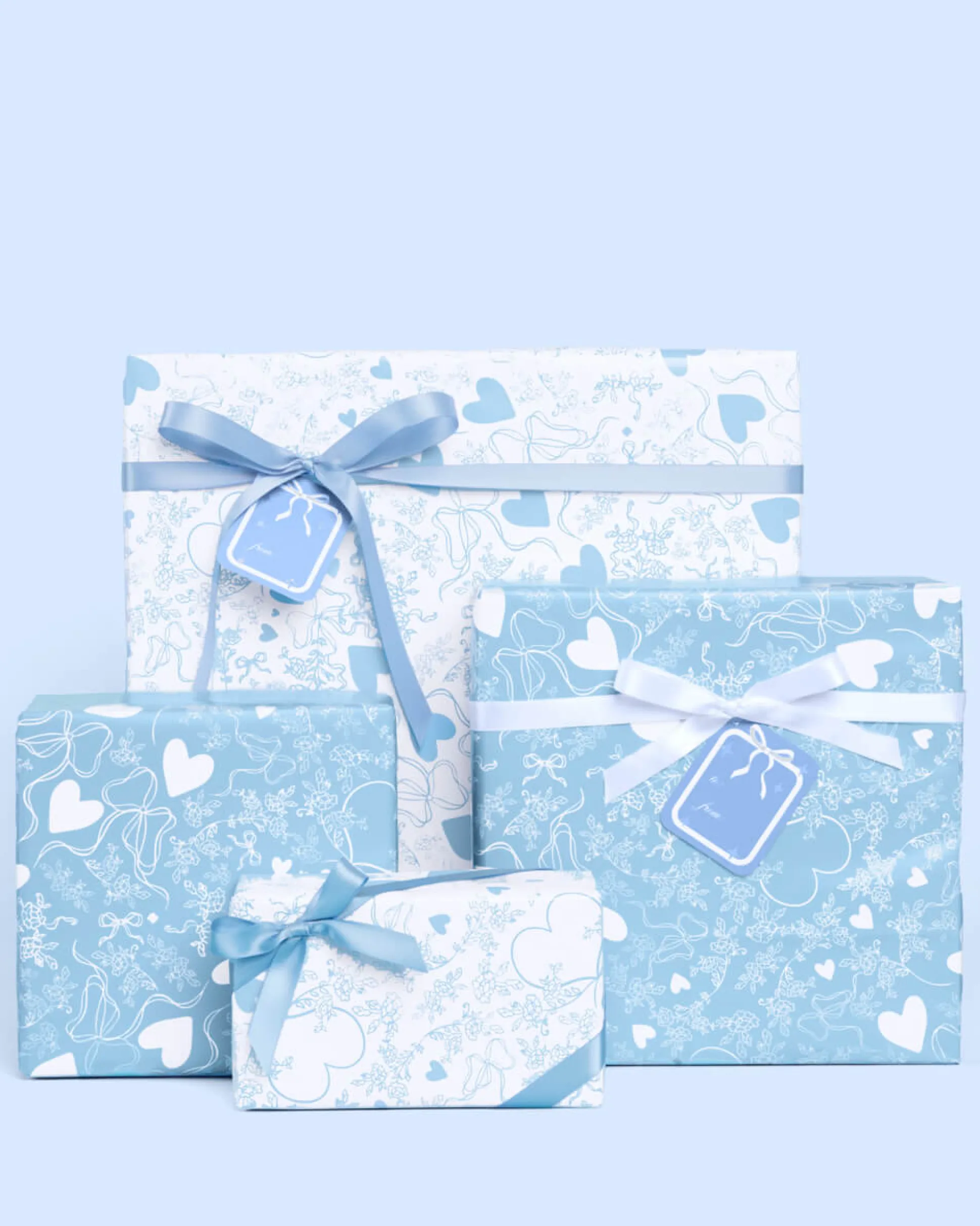 Something Blue Wrapping Paper Set - 12 sheets + 16 tags