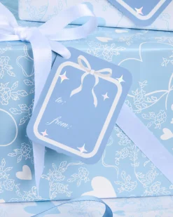 Something Blue Wrapping Paper Set - 12 sheets + 16 tags