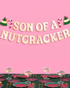 Son of a Nutcracker Banner - gold foil banner