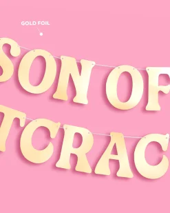 Son of a Nutcracker Banner - gold foil banner