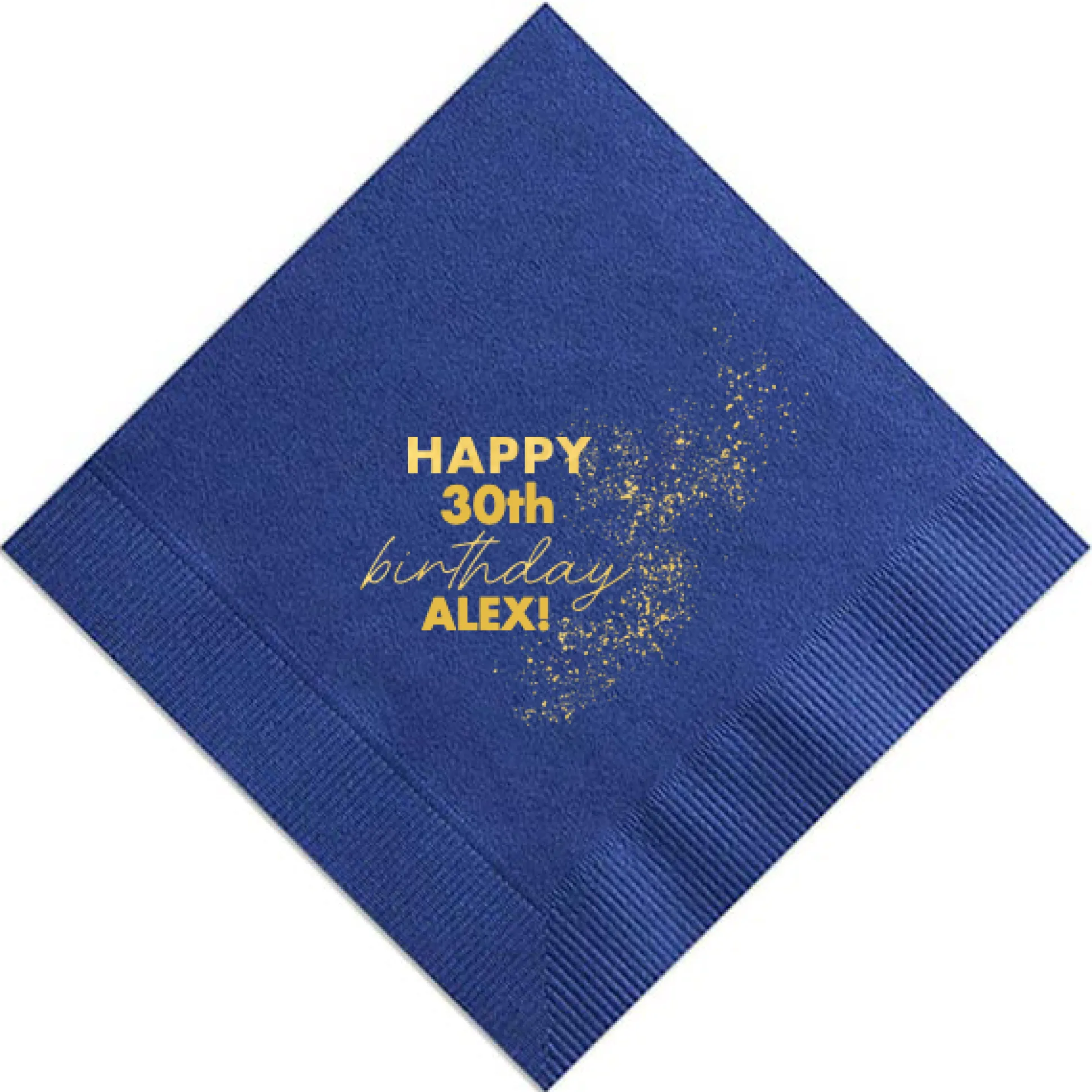 Sparkle Birthday Custom Napkin, Gold Foil