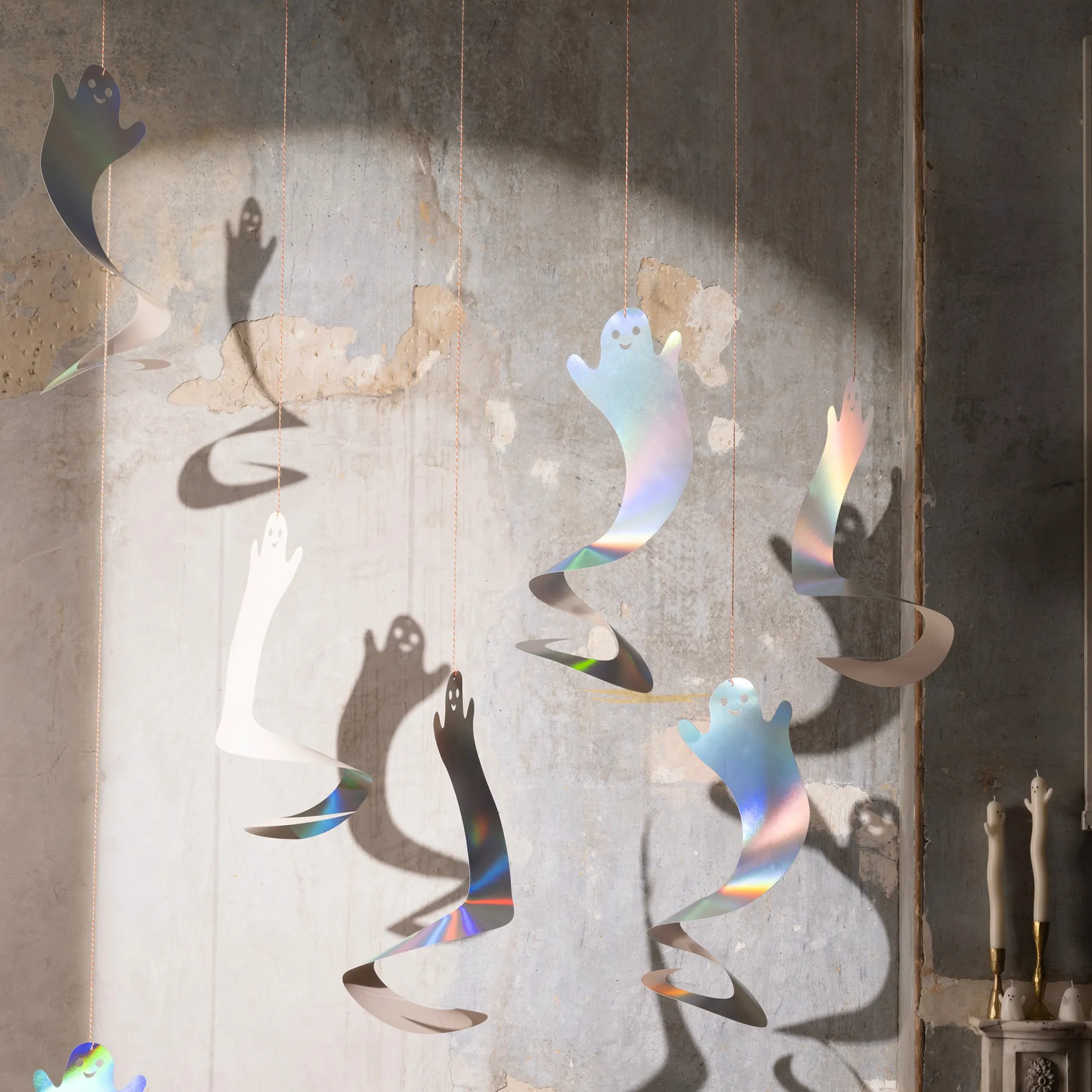 Spinning Ghost Decorations, Pack of 10