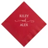 Stacked and Swirled Custom Napkin, White Foil