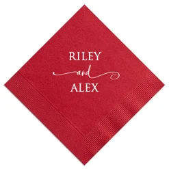Stacked and Swirled Custom Napkin, White Foil