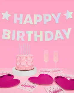 Star Girl Bday Banner - Iridescent Foil Banner